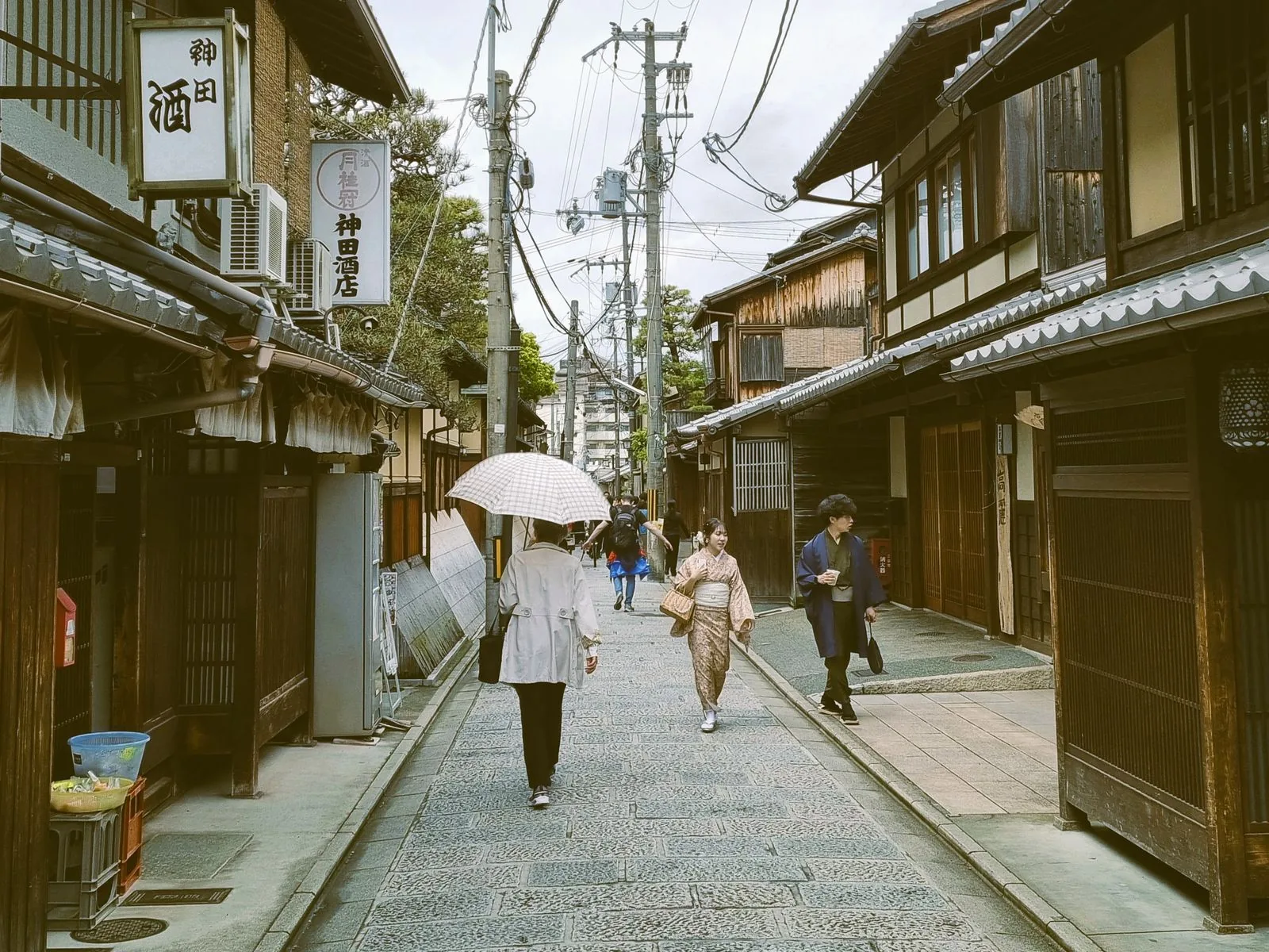 Quiet traditional street in Kyoto, Japan